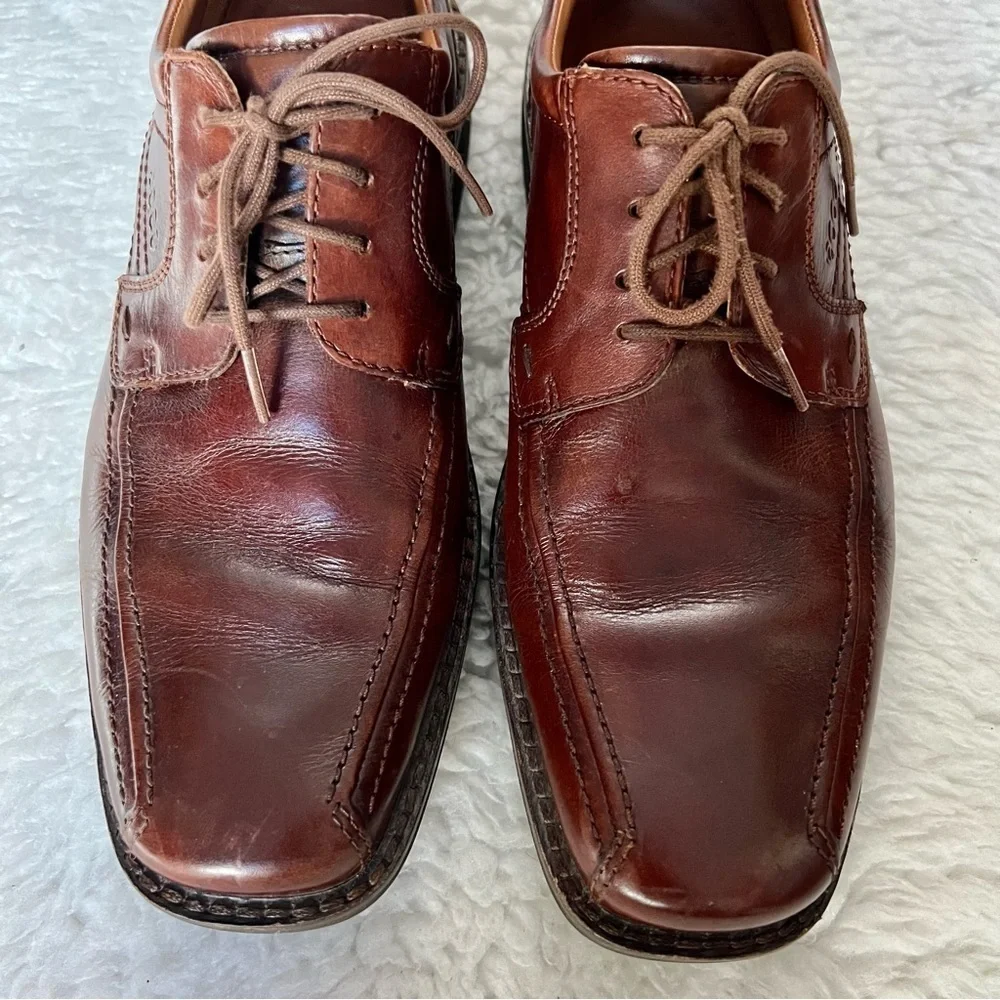Ecco Brown Leather Oxford Men’s Comfort Shoes size 43 US 10